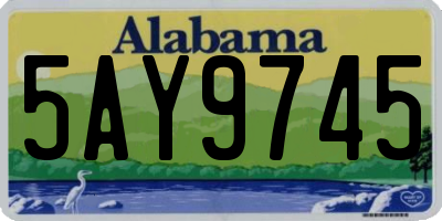 AL license plate 5AY9745