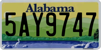AL license plate 5AY9747