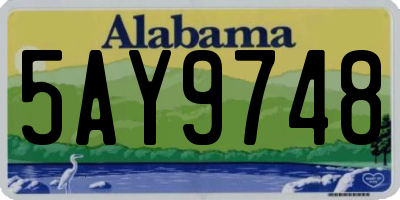 AL license plate 5AY9748