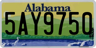 AL license plate 5AY9750