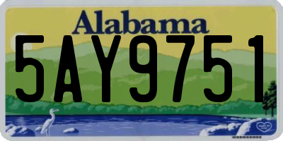 AL license plate 5AY9751