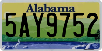 AL license plate 5AY9752