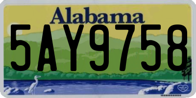 AL license plate 5AY9758