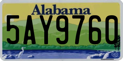 AL license plate 5AY9760