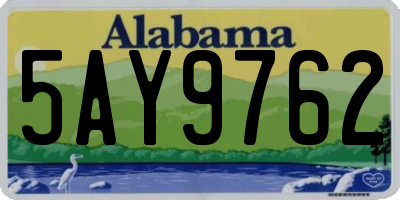 AL license plate 5AY9762