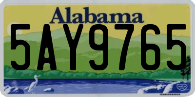 AL license plate 5AY9765