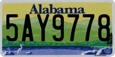 AL license plate 5AY9778