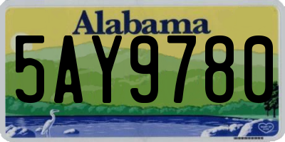 AL license plate 5AY9780