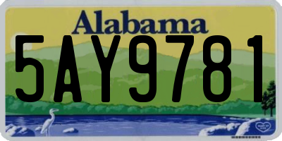 AL license plate 5AY9781