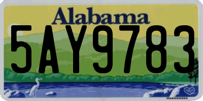 AL license plate 5AY9783