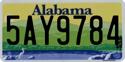 AL license plate 5AY9784