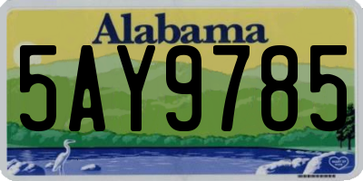 AL license plate 5AY9785