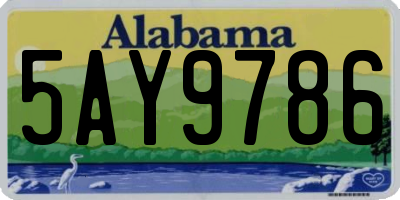 AL license plate 5AY9786