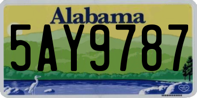 AL license plate 5AY9787