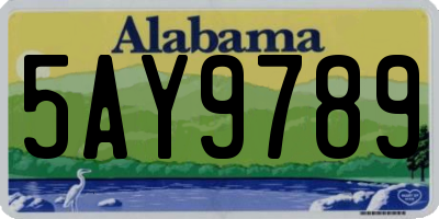 AL license plate 5AY9789