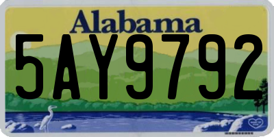 AL license plate 5AY9792