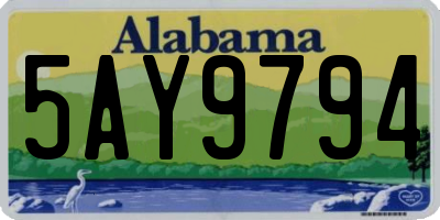 AL license plate 5AY9794