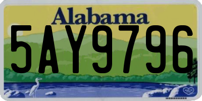 AL license plate 5AY9796