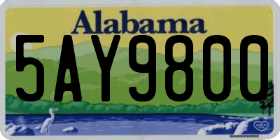 AL license plate 5AY9800