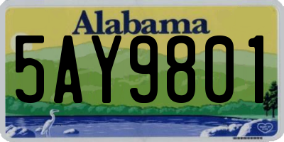 AL license plate 5AY9801