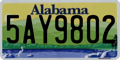 AL license plate 5AY9802