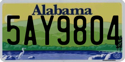 AL license plate 5AY9804