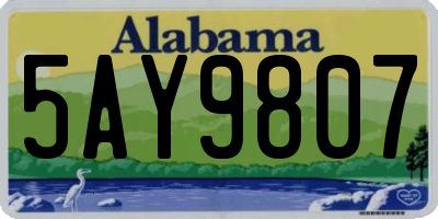 AL license plate 5AY9807