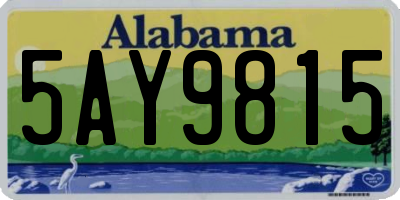 AL license plate 5AY9815