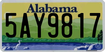 AL license plate 5AY9817