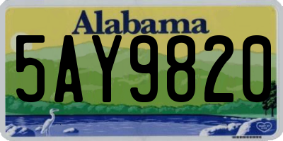 AL license plate 5AY9820