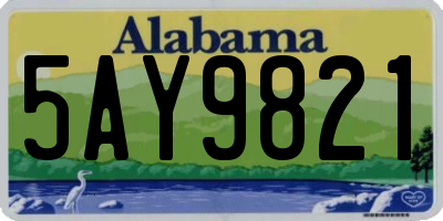 AL license plate 5AY9821