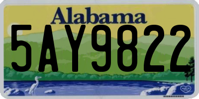 AL license plate 5AY9822