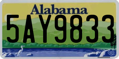 AL license plate 5AY9833