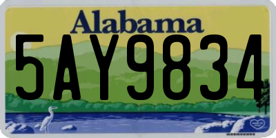AL license plate 5AY9834