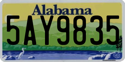 AL license plate 5AY9835