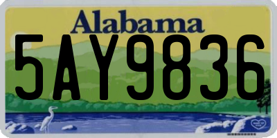 AL license plate 5AY9836