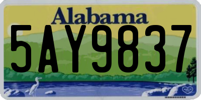 AL license plate 5AY9837