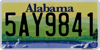 AL license plate 5AY9841