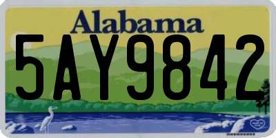 AL license plate 5AY9842