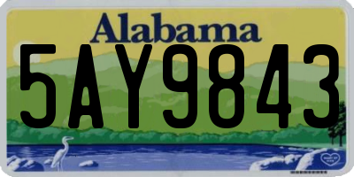 AL license plate 5AY9843
