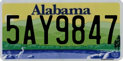 AL license plate 5AY9847