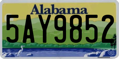 AL license plate 5AY9852