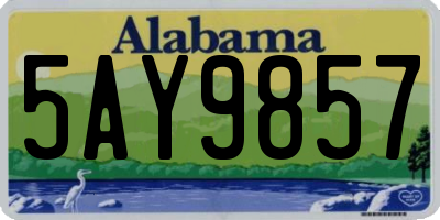 AL license plate 5AY9857
