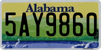AL license plate 5AY9860