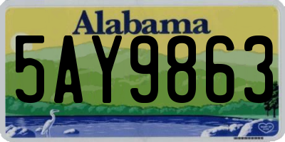 AL license plate 5AY9863