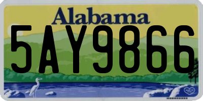 AL license plate 5AY9866