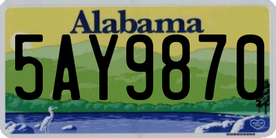 AL license plate 5AY9870
