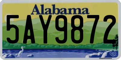 AL license plate 5AY9872