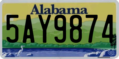 AL license plate 5AY9874