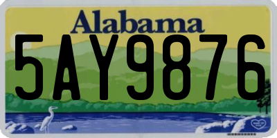 AL license plate 5AY9876